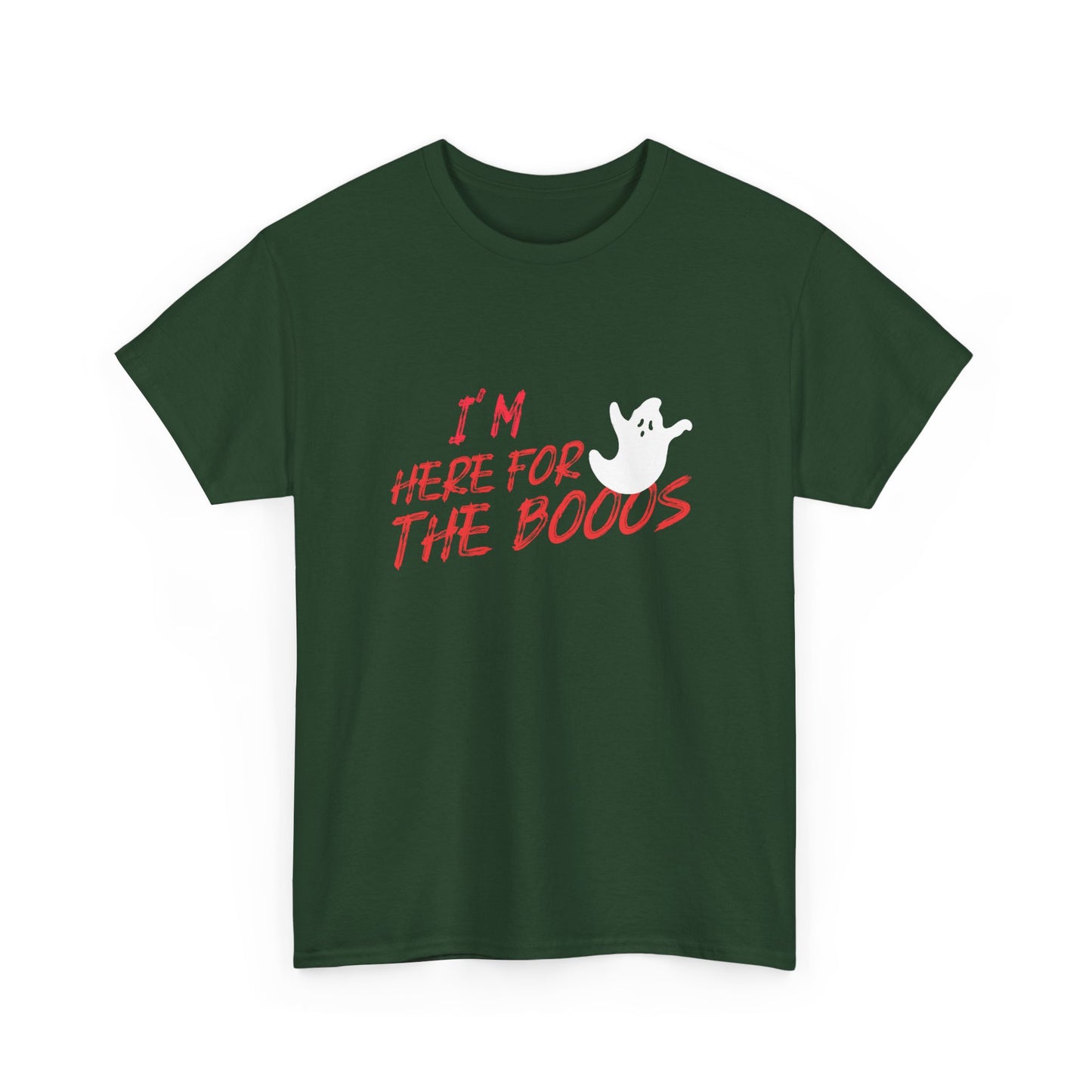 I'M HERE FOR THE BOOOS  Ghost Tee - Unisex Heavy Cotton