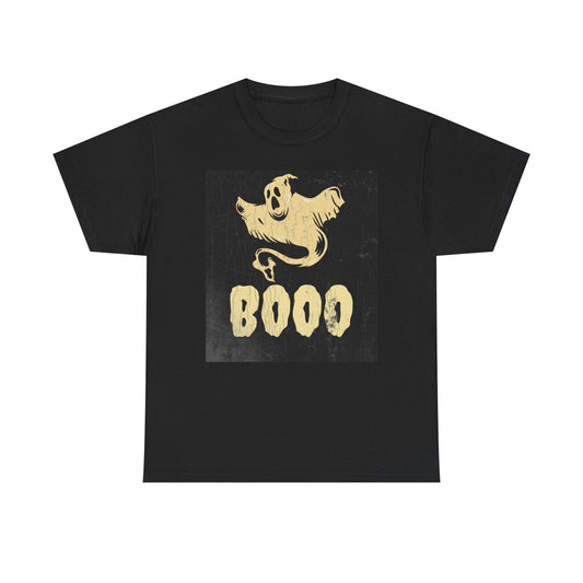 Boo Ghost T Shirt - Unisex Heavy Cotton Tee, Halloween Costume Top, Spooky Ghost Graphic Tee, Scary Boo Shirt, Haunted House Apparel