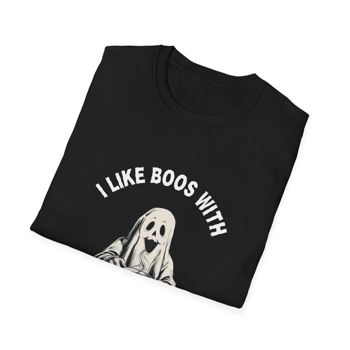 Funny Coffee Lover I LIKE BOOS WITH MY COFFEE Unisex T-Shirt