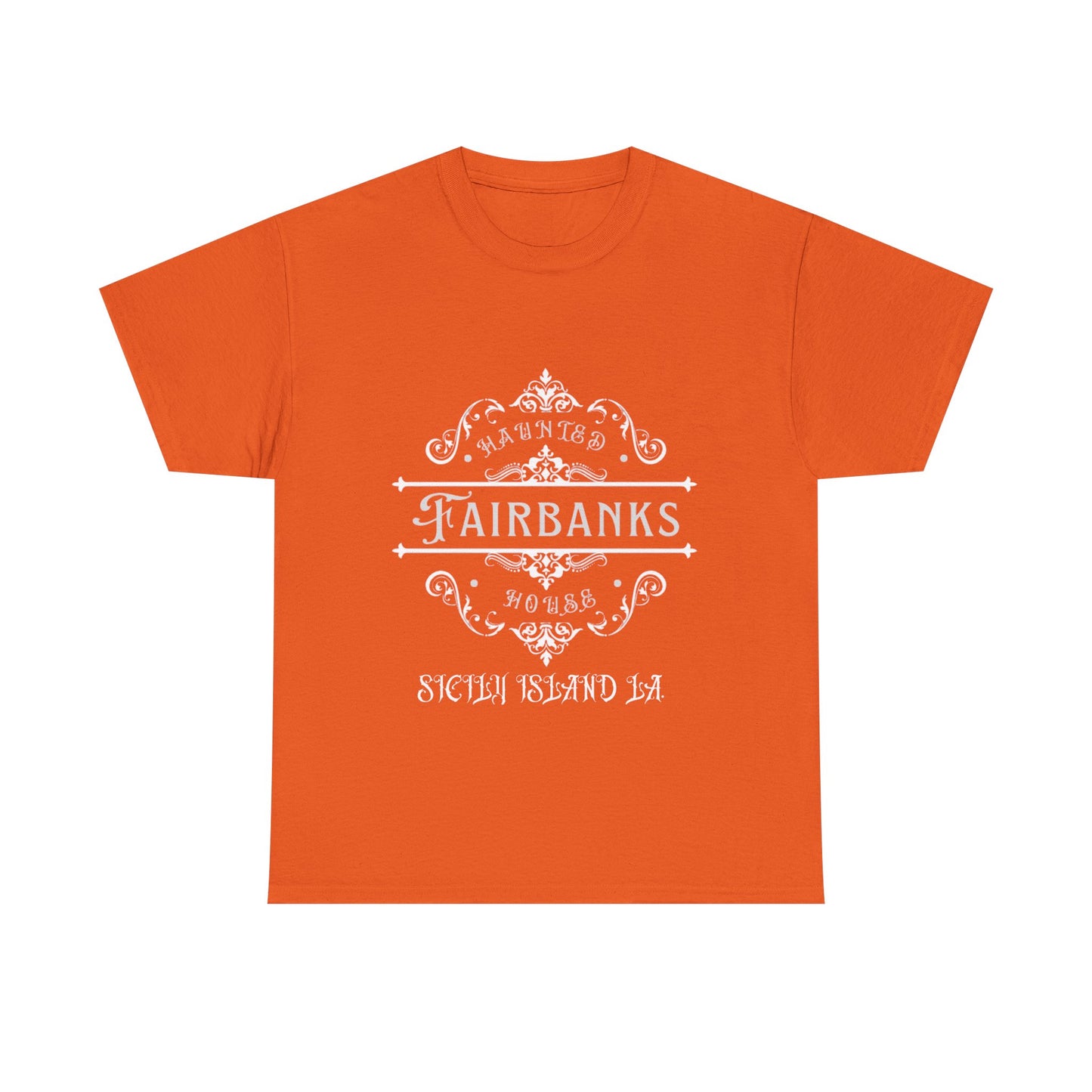 Haunted Fairbanks HouseUnisex Heavy Cotton Tee, Spooky Graphic Tee, Halloween Shirt, Gift for Ghost Lovers, Unique Vintage T-Shirt