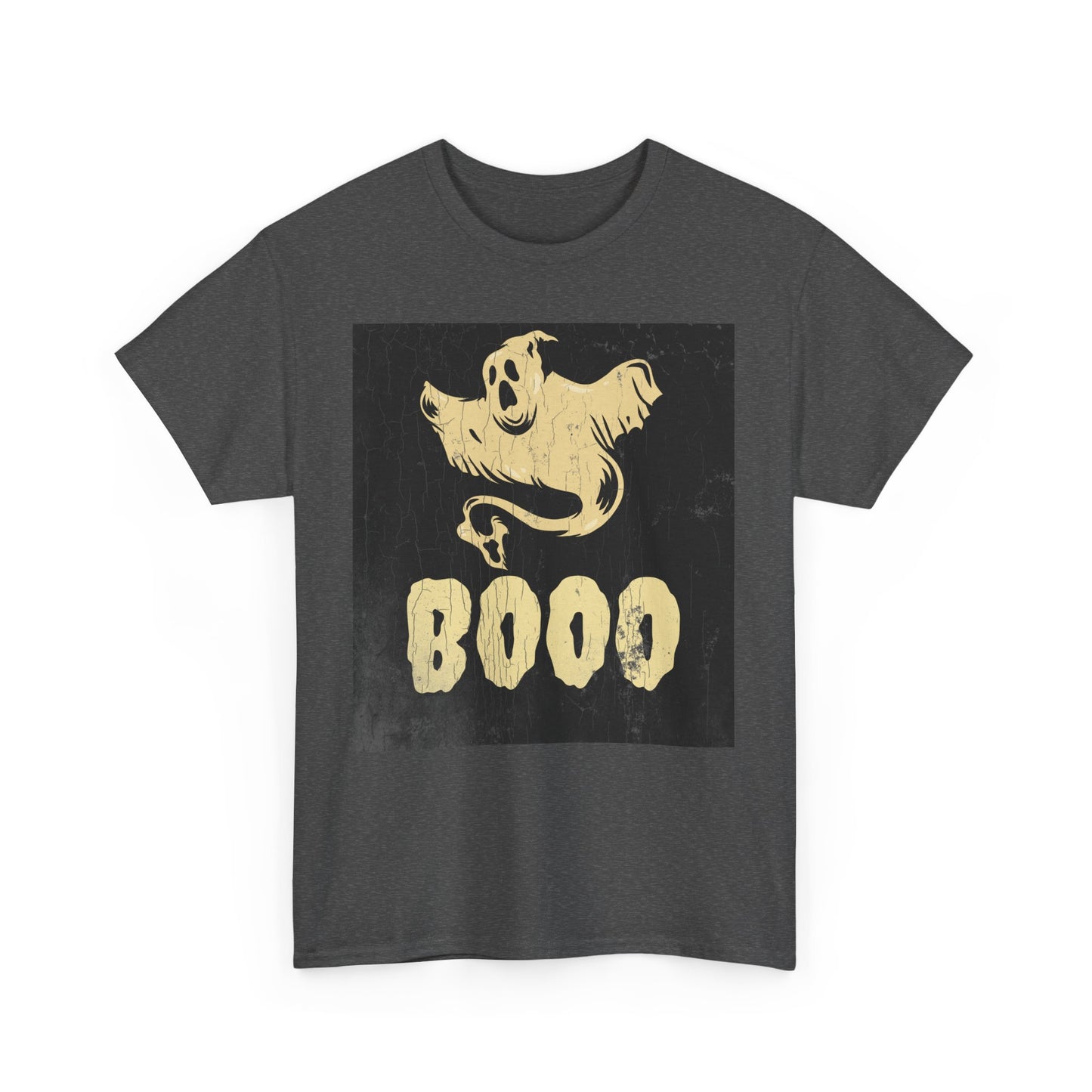 Boo Ghost T Shirt - Unisex Heavy Cotton Tee, Halloween Costume Top, Spooky Ghost Graphic Tee, Scary Boo Shirt, Haunted House Apparel