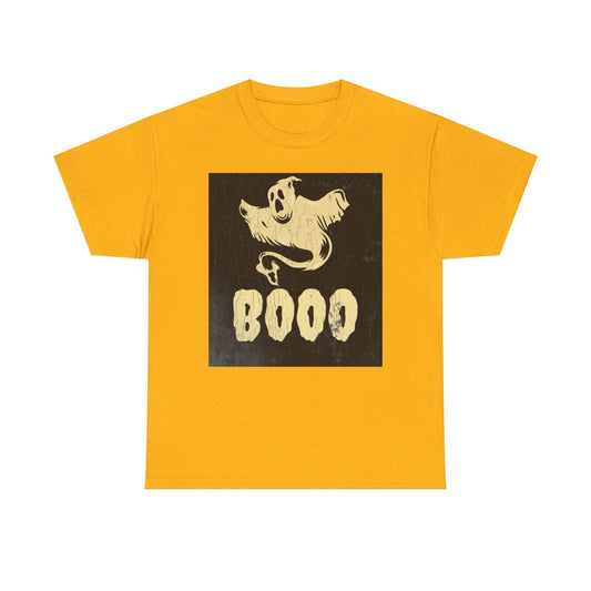 Boo Ghost T Shirt - Unisex Heavy Cotton Tee, Halloween Costume Top, Spooky Ghost Graphic Tee, Scary Boo Shirt, Haunted House Apparel