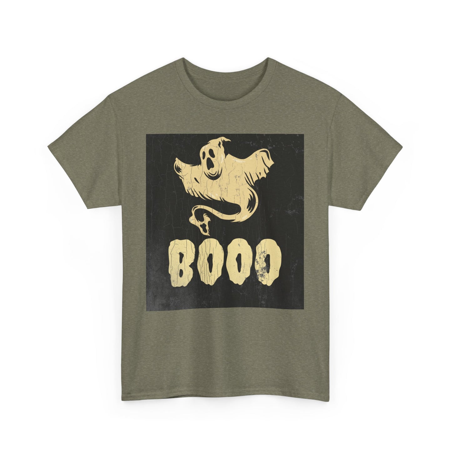 Boo Ghost T Shirt - Unisex Heavy Cotton Tee, Halloween Costume Top, Spooky Ghost Graphic Tee, Scary Boo Shirt, Haunted House Apparel