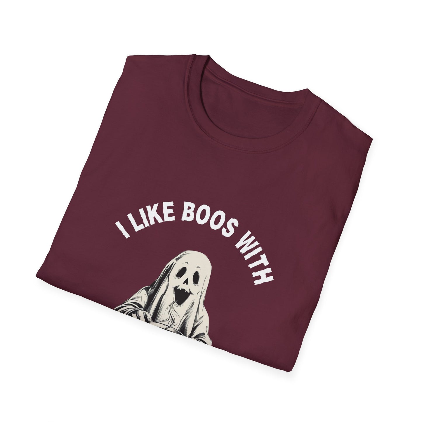 Funny Coffee Lover I LIKE BOOS WITH MY COFFEE Unisex T-Shirt