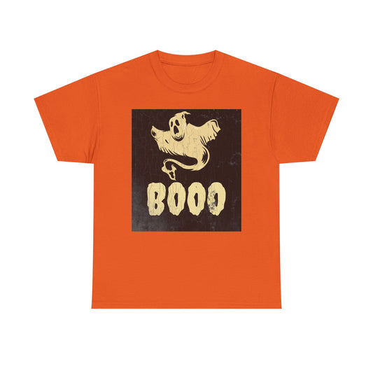 Boo Ghost T Shirt - Unisex Heavy Cotton Tee, Halloween Costume Top, Spooky Ghost Graphic Tee, Scary Boo Shirt, Haunted House Apparel