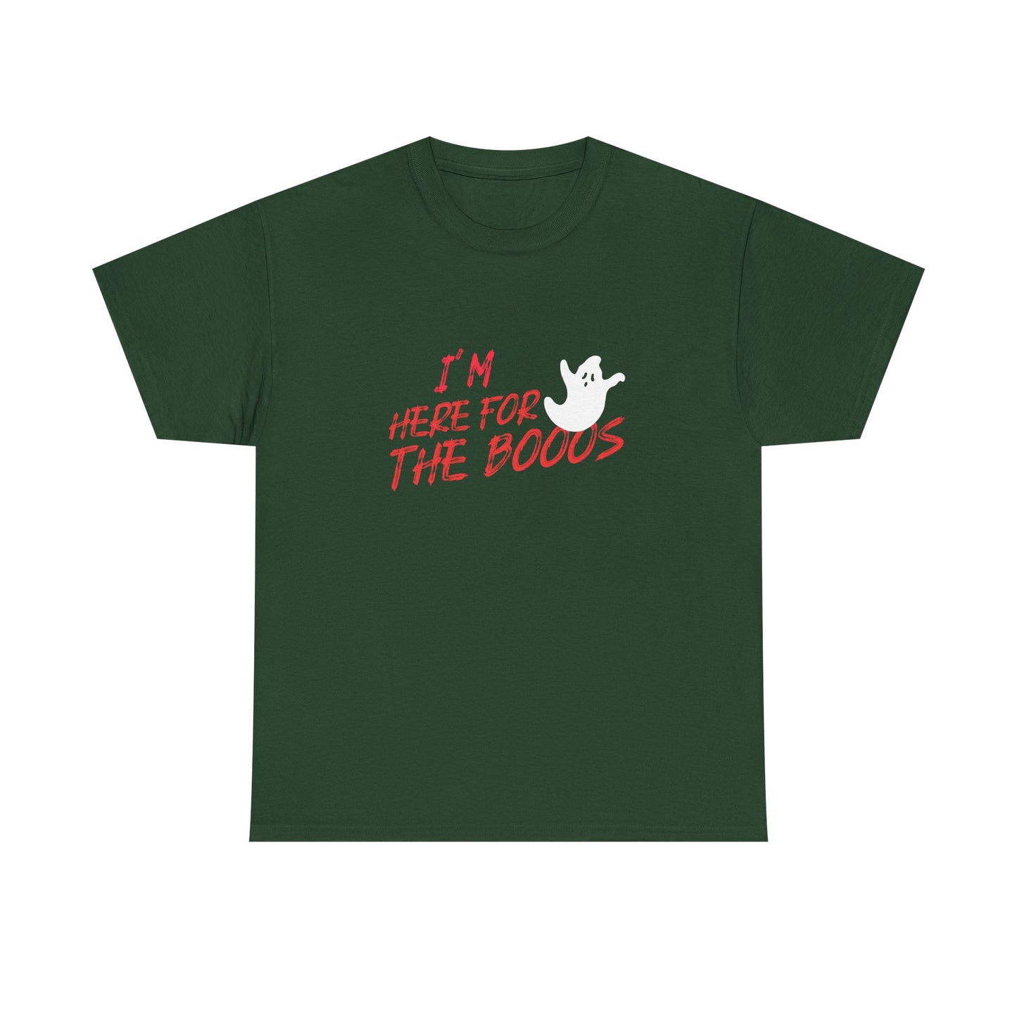I'M HERE FOR THE BOOOS  Ghost Tee - Unisex Heavy Cotton
