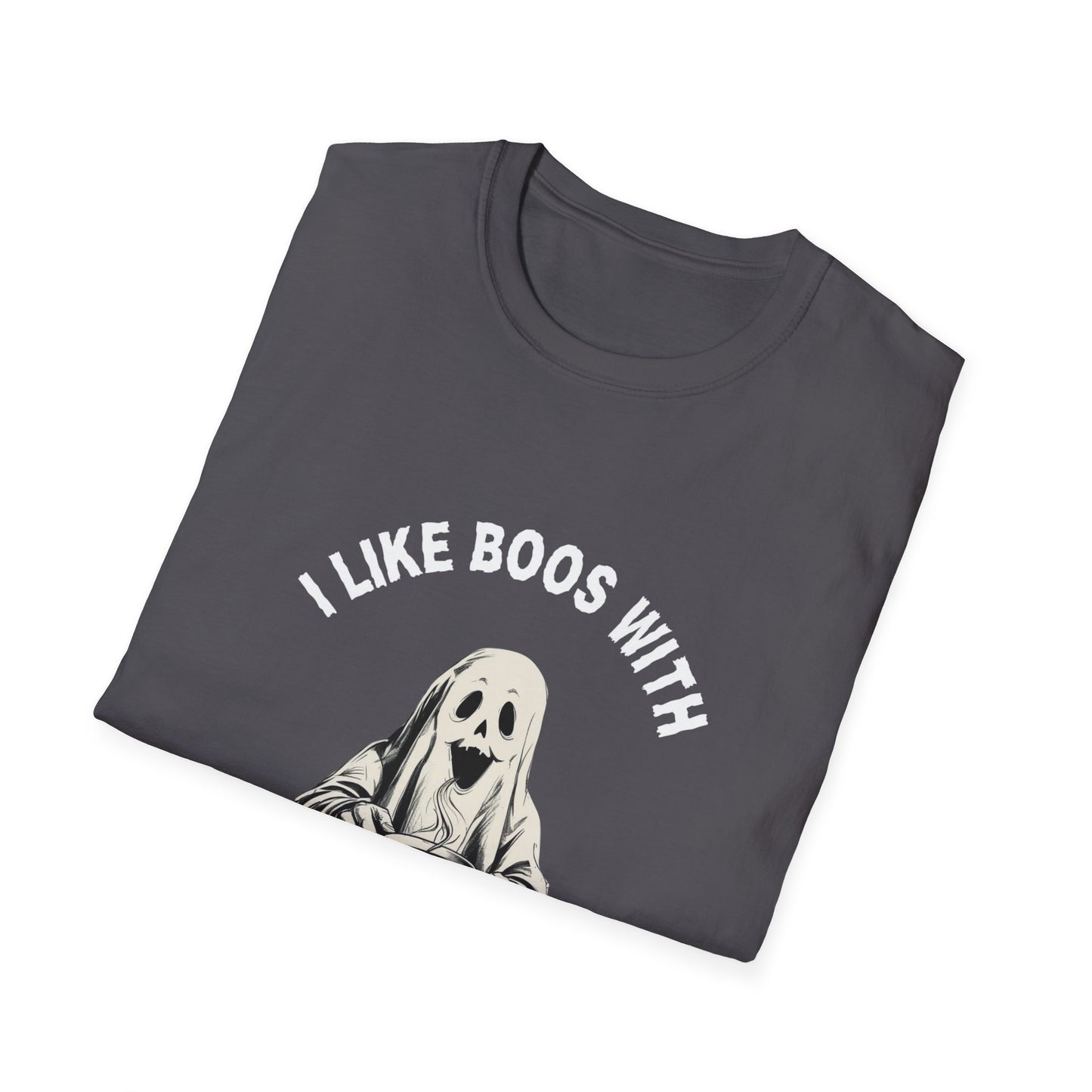 Funny Coffee Lover I LIKE BOOS WITH MY COFFEE Unisex T-Shirt