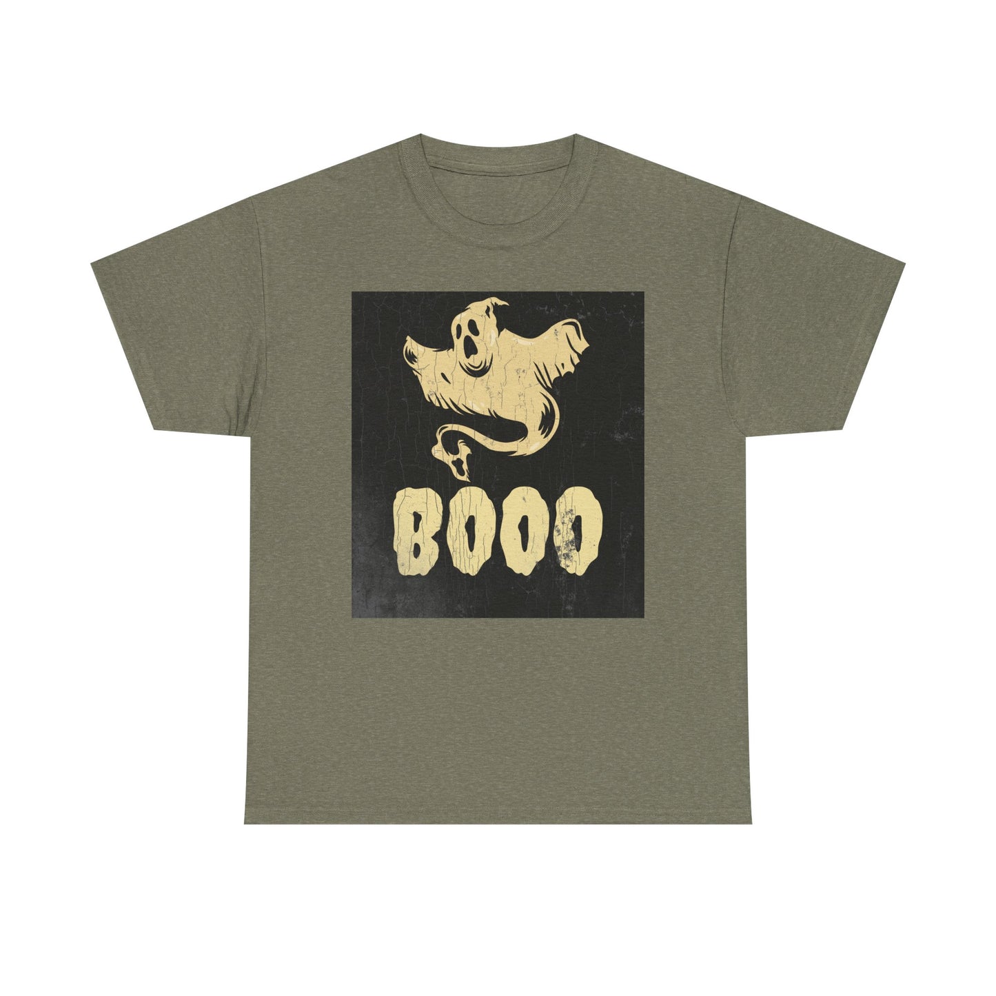 Boo Ghost T Shirt - Unisex Heavy Cotton Tee, Halloween Costume Top, Spooky Ghost Graphic Tee, Scary Boo Shirt, Haunted House Apparel