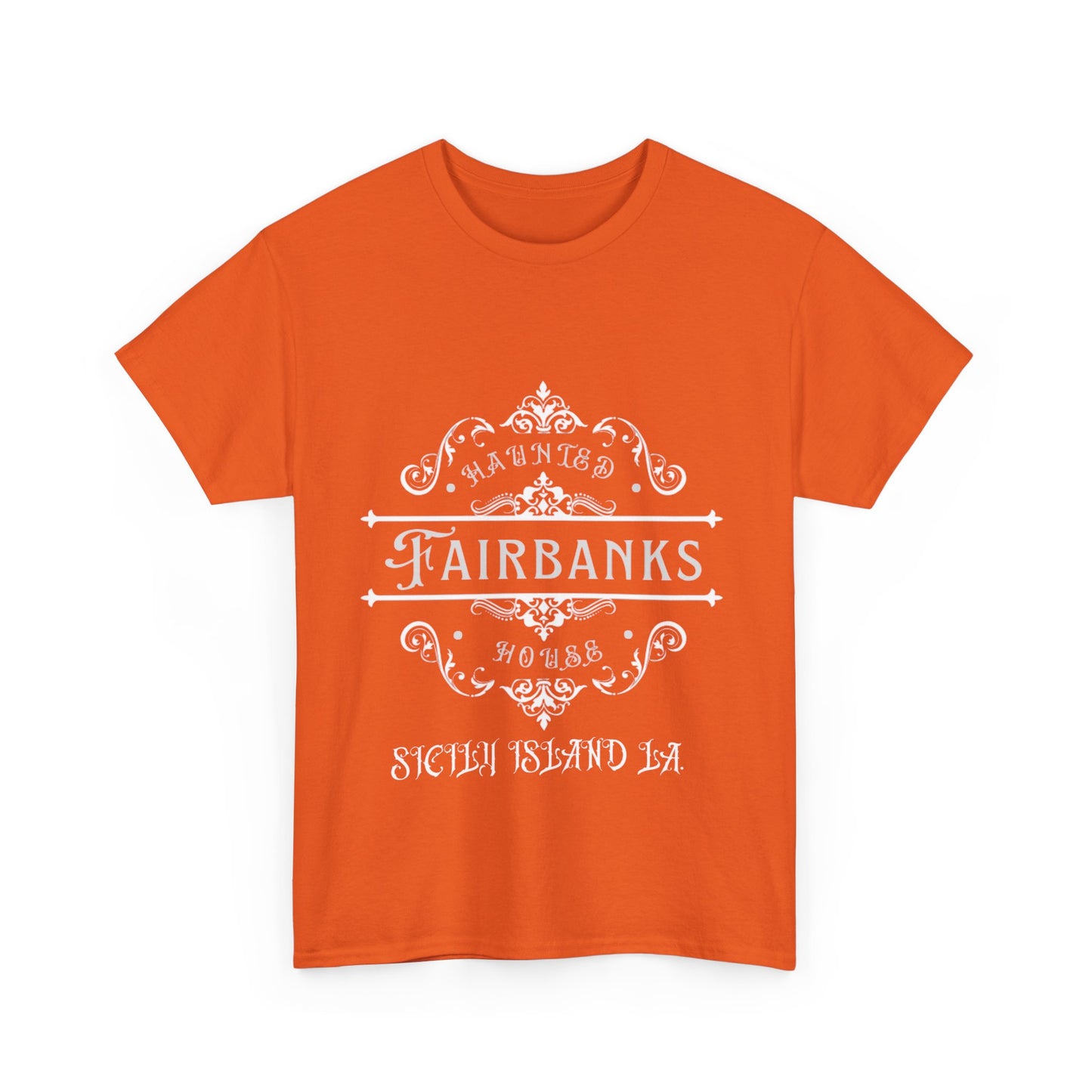 Haunted Fairbanks HouseUnisex Heavy Cotton Tee, Spooky Graphic Tee, Halloween Shirt, Gift for Ghost Lovers, Unique Vintage T-Shirt